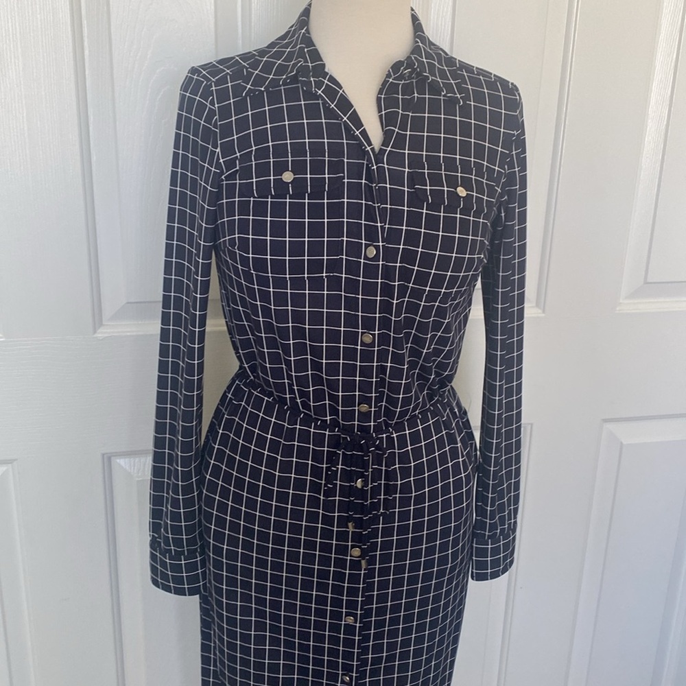 Lauren Ralph Lauren Blue Window Pane Shirtdress Size XS - Picture 3 of 11